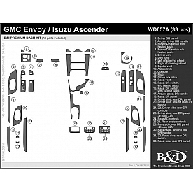 B & I Fender Dash Panel Trim WD657ARBA