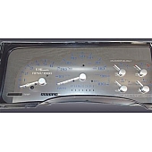 US Speedo Gauge Face Overlay - Silver Daytime Color/ Blue Letter Color - SSGM98B