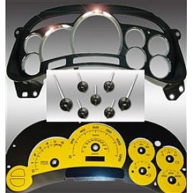 US Speedo Gauge Face Overlay - Yellow Daytime Color/ Black Letter Color - PLK0533