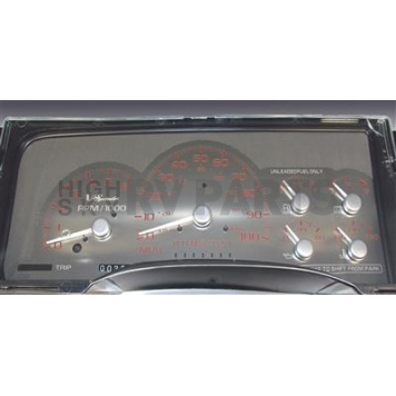 US Speedo Gauge Face Overlay - Silver Daytime Color/ Red Letter Color - SSGM98R