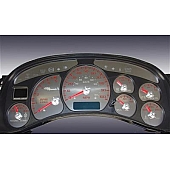US Speedo Gauge Face Overlay - Silver Daytime Color/ Red Letter Color - SSGM995R