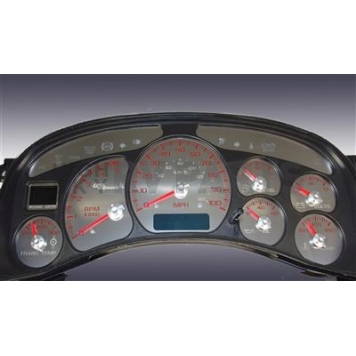 US Speedo Gauge Face Overlay - Silver Daytime Color/ Red Letter Color - SSGM995R