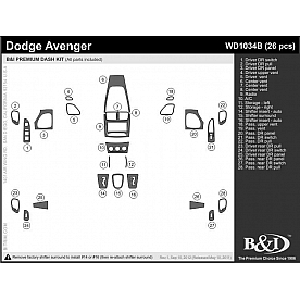 B & I Fender Dash Panel Trim WD1034BRBA