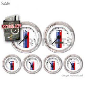 Aurora Instuments Gauge Face Overlay - Fiber White Daytime Color/ Black Letter Color - 1505