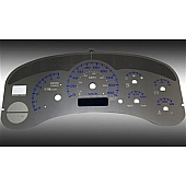 US Speedo Gauge Face Overlay - Silver Daytime Color/ Blue Letter Color - SSGM99BK