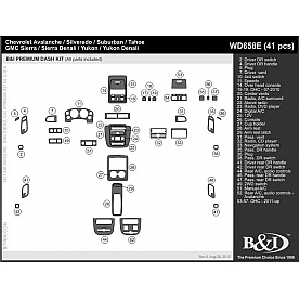 B & I Fender Dash Panel Trim WD658ERBA