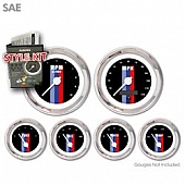 Aurora Instuments Gauge Face Overlay - Fiber Black Daytime Color/ White Letter Color - 1516
