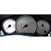 US Speedo Gauge Face Overlay - Silver Daytime Color/ Red Letter Color - SSGP01R