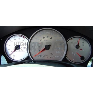 US Speedo Gauge Face Overlay - Silver Daytime Color/ Red Letter Color - SSGP01R