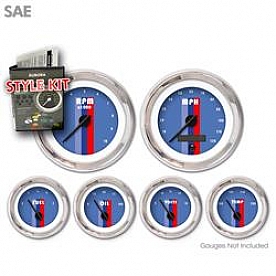 Aurora Instuments Gauge Face Overlay - Fiber Blue Daytime Color/ White Letter Color - 1527