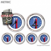 Aurora Instuments Gauge Face Overlay - Fiber Blue Daytime Color/ White Letter Color - 5158