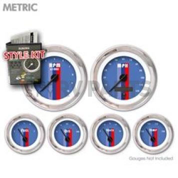 Aurora Instuments Gauge Face Overlay - Fiber Blue Daytime Color/ White Letter Color - 5158