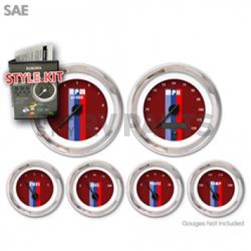 Aurora Instuments Gauge Face Overlay - Fiber Red Daytime Color/ White Letter Color - 1538