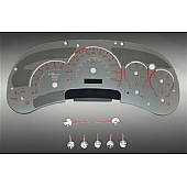 US Speedo Gauge Face Overlay - Silver Daytime Color/ Red Letter Color - SSH201R
