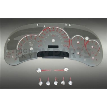 US Speedo Gauge Face Overlay - Silver Daytime Color/ Red Letter Color - SSH201R