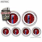 Aurora Instuments Gauge Face Overlay - Fiber Red Daytime Color/ White Letter Color - 5169