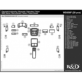 B & I Fender Dash Panel Trim WD658FSCT