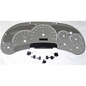 US Speedo Gauge Face Overlay - Silver Daytime Color/ White Letter Color - SSH201W