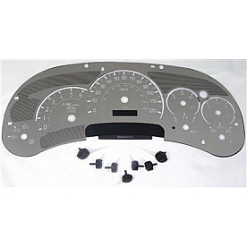US Speedo Gauge Face Overlay - Silver Daytime Color/ White Letter Color - SSH201W