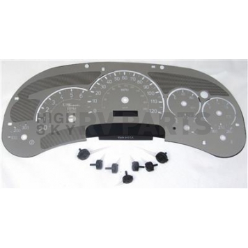 US Speedo Gauge Face Overlay - Silver Daytime Color/ White Letter Color - SSH201W