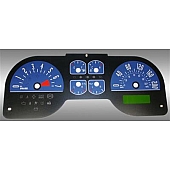 US Speedo Gauge Face Overlay - Blue Daytime Color/ White Letter Color - MUS0664