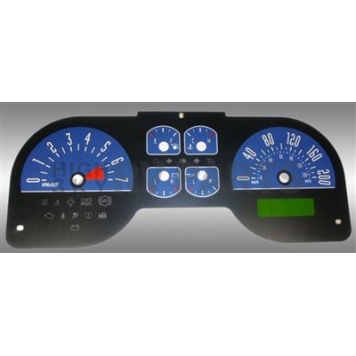 US Speedo Gauge Face Overlay - Blue Daytime Color/ White Letter Color - MUS0664