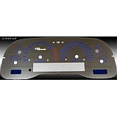 US Speedo Gauge Face Overlay - Silver Daytime Color/ Blue Letter Color - SSDUR00B