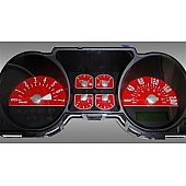 US Speedo Gauge Face Overlay - Red Daytime Color/ White Letter Color - MUS0665