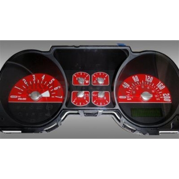 US Speedo Gauge Face Overlay - Red Daytime Color/ White Letter Color - MUS0665