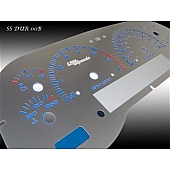 US Speedo Gauge Face Overlay - Silver Daytime Color/ Red Letter Color - SSDUR00R
