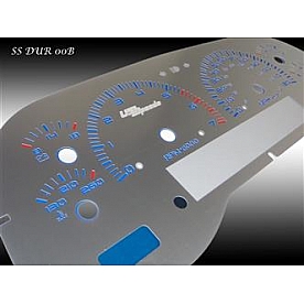 US Speedo Gauge Face Overlay - Silver Daytime Color/ Red Letter Color - SSDUR00R