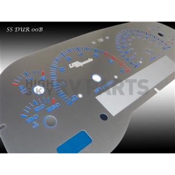 US Speedo Gauge Face Overlay - Silver Daytime Color/ Red Letter Color - SSDUR00R