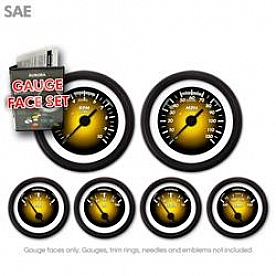 Aurora Instuments Gauge Face Overlay - Fiber Amber Daytime Color/ White Letter Color - 8334