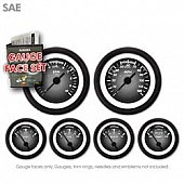 Aurora Instuments Gauge Face Overlay - Fiber Gray Daytime Color/ White Letter Color - 8335