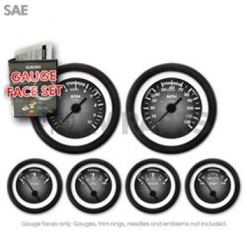 Aurora Instuments Gauge Face Overlay - Fiber Gray Daytime Color/ White Letter Color - 8335