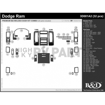 B & I Fender Dash Panel Trim 3D001A2DCF-1