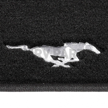 Ford Performance Floor Mat - Direct-Fit Black Silver Pony Logo Carpet Set of 2 - M13086MF-3