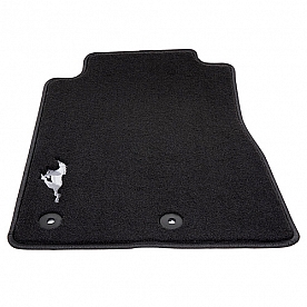 Ford Performance Floor Mat - Direct-Fit Black Silver Pony Logo Carpet Set of 2 - M13086MH