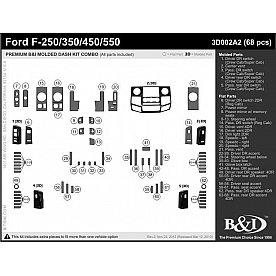 B & I Fender Dash Panel Trim 3D002A2DRW