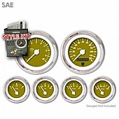 Aurora Instuments Gauge Face Overlay - Fiber Green Daytime Color/ White Letter Color - 1219