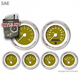 Aurora Instuments Gauge Face Overlay - Fiber Green Daytime Color/ White Letter Color - 1219