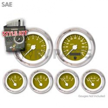 Aurora Instuments Gauge Face Overlay - Fiber Green Daytime Color/ White Letter Color - 1219