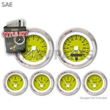 Aurora Instuments Gauge Face Overlay - Fiber Green Daytime Color/ Black Letter Color - 1087