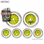 Aurora Instuments Gauge Face Overlay - Fiber Green Daytime Color/ Black Letter Color - 4718