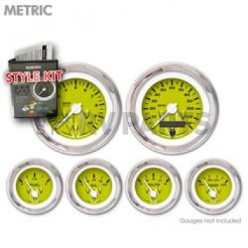 Aurora Instuments Gauge Face Overlay - Fiber Green Daytime Color/ Black Letter Color - 4718