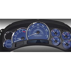 US Speedo Gauge Face Overlay - Blue Daytime Color/ White Letter Color - PLK0634