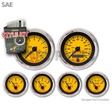 Aurora Instuments Gauge Face Overlay - Fiber Yellow Daytime Color/ Black Letter Color - 1098