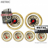 Aurora Instuments Gauge Face Overlay - Fiber Gold Daytime Color/ Black Letter Color - 6161