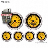 Aurora Instuments Gauge Face Overlay - Fiber Yellow Daytime Color/ Black Letter Color - 4729