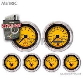 Aurora Instuments Gauge Face Overlay - Fiber Yellow Daytime Color/ Black Letter Color - 4729